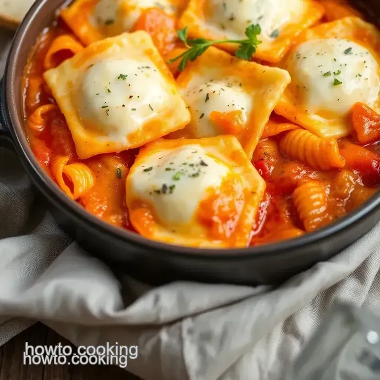 Baked Cheese Ravioli Casserole presentation