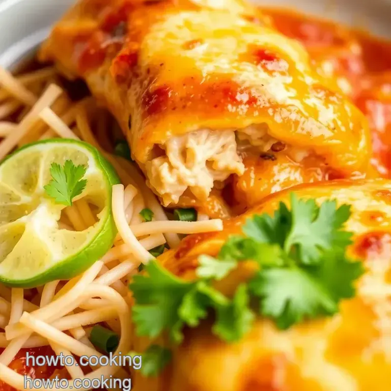 Cheesy Wolf Brand Chile Enchiladas with Mushroom Soup presentation