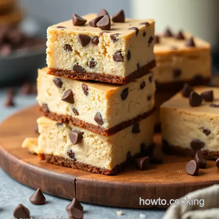 Chewy Chocolate Chip Cheesecake Treats presentation