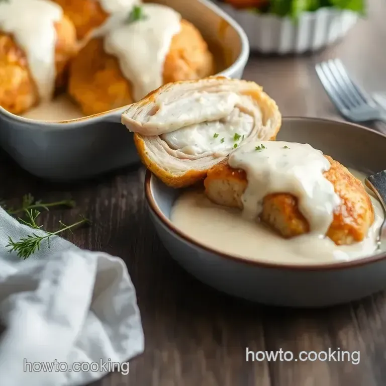 Bake Chicken Cordon Bleu with Creamy Sauce presentation