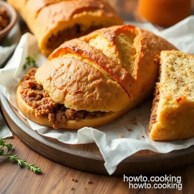 Garbage Bread Delights: Savory Ground Beef Stuffed Buns presentation