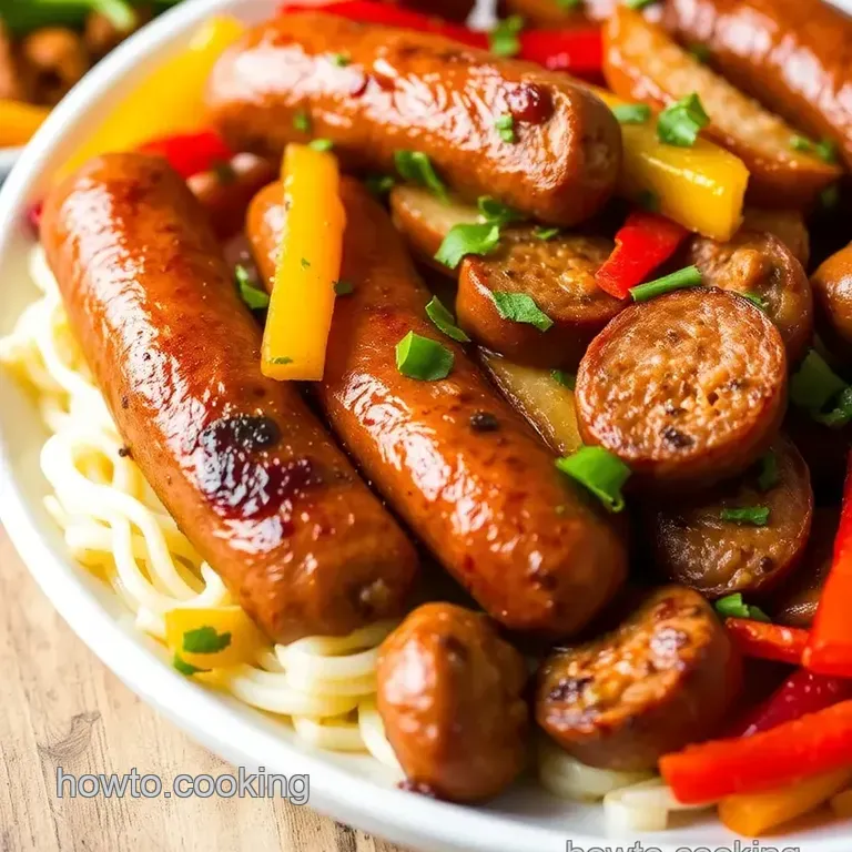 Bake Italian Sausage with Colorful Veggies presentation