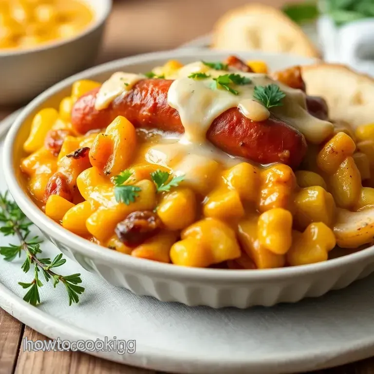 Bake Kielbasa Cheesy Potato Casserole presentation