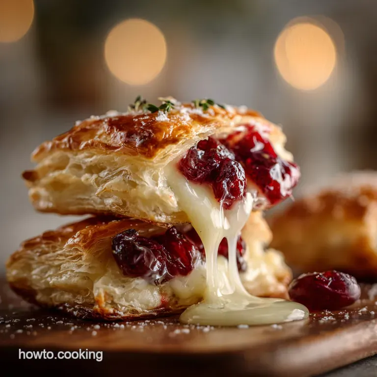 Baked Cranberry Brie Bites: Flaky Puff Pastry Appetizer (30 Mins) presentation