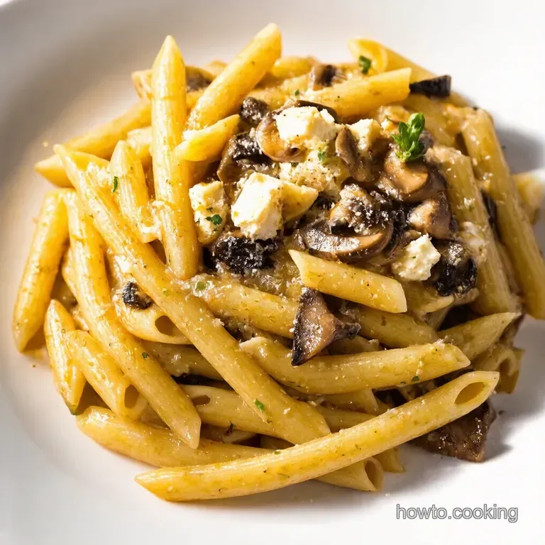 Baked Feta Garlic Butter Mushroom Pasta Sensation