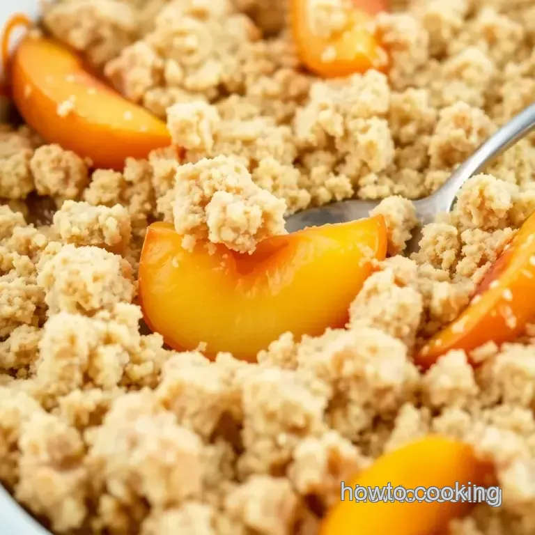 Baked Peach Crumble Delight presentation