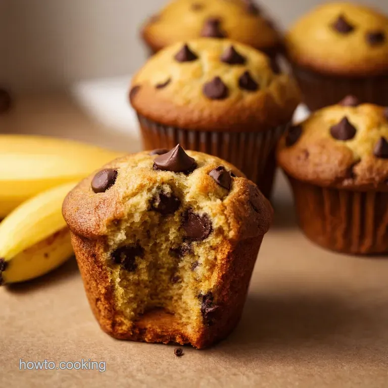 Banana Chocolate Chunk Muffins Banish the Bland presentation