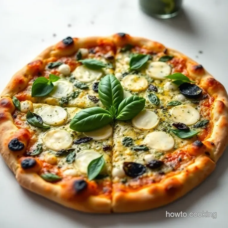 Basil Pesto Perfection Pizza presentation