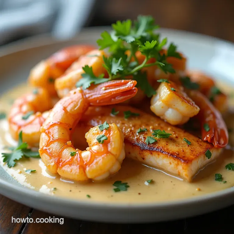 Bayou Bliss Cajun Shrimp Salmon with Dreamy Garlic Cream Sauce