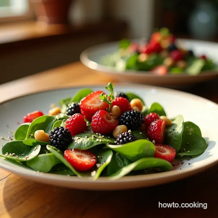 Berry Blast Spinach Salad with Poppy Seed Zing presentation