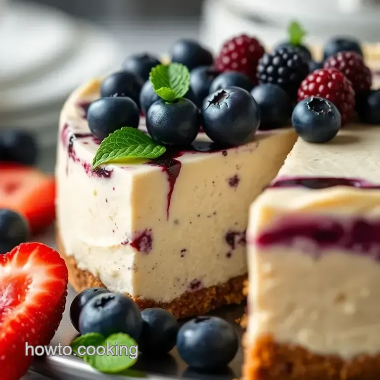 Berry Good: A Luscious Baked Blueberry Cheesecake presentation
