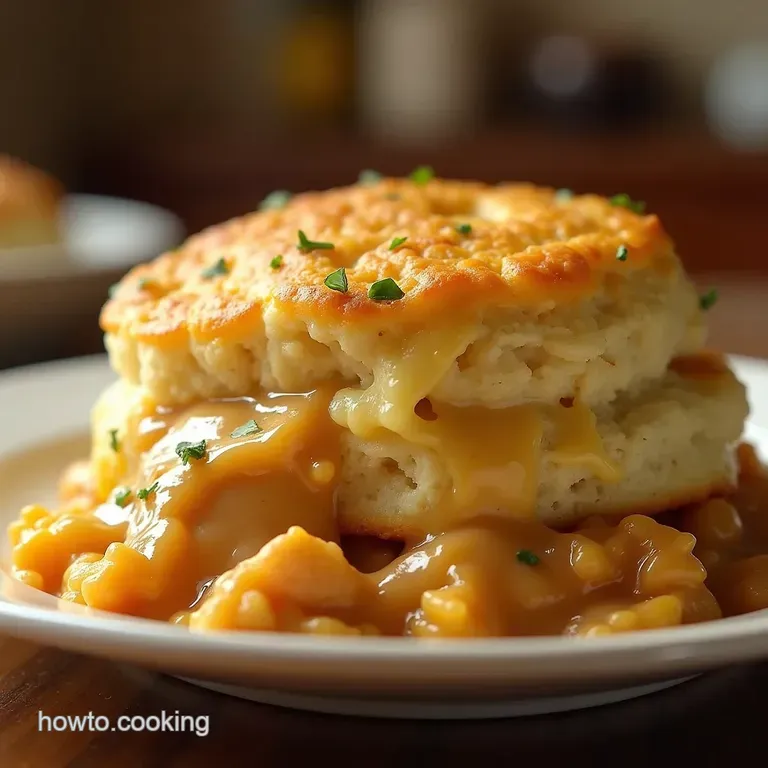 Golden Glory Biscuits Gravy Hashbrown Casserole presentation