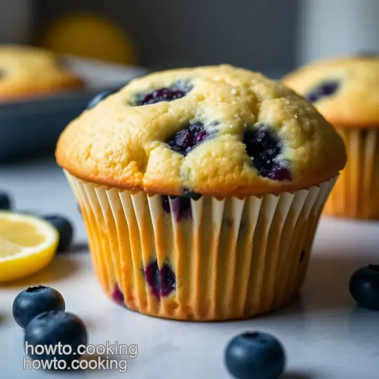 Blueberry Lemon Bliss Muffins with Lemon Glaze presentation