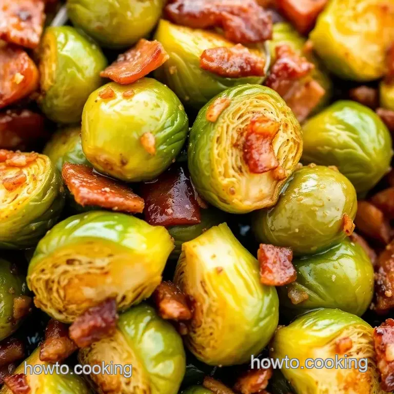 Maple-Glazed Brussels Sprouts with Crispy Bacon presentation
