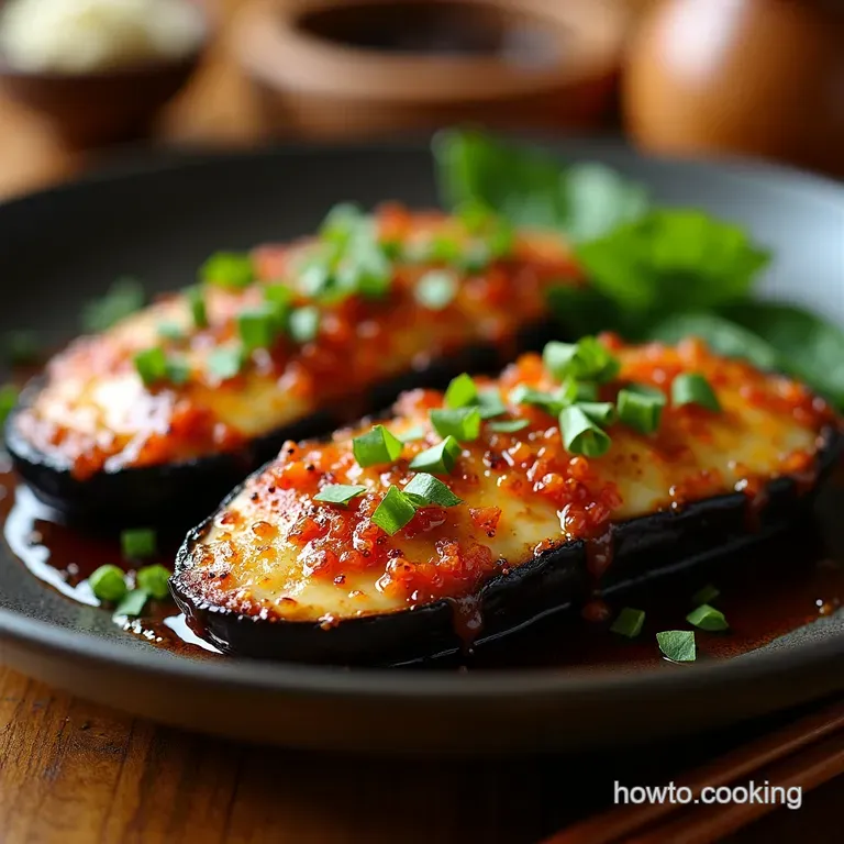 Umami Bomb Broiled Miso Glazed Eggplant Nasu Dengaku Inspired presentation