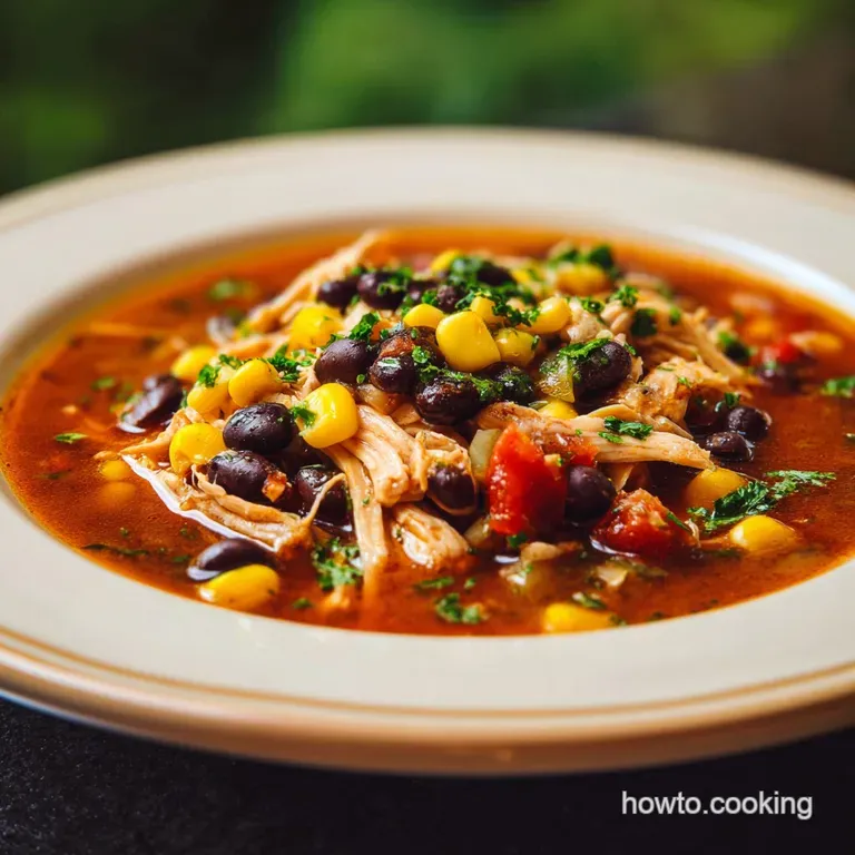 Can Chicken Taco Soup with Corn and Black Beans