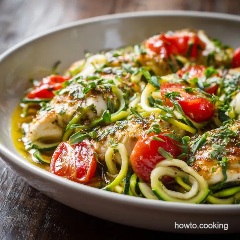 Caprese Chicken Zucchini Noodles: the 30-Minute Healthy One-Pan Skillet presentation