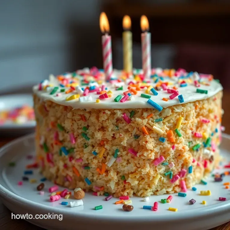 Celebration Confetti Cake presentation