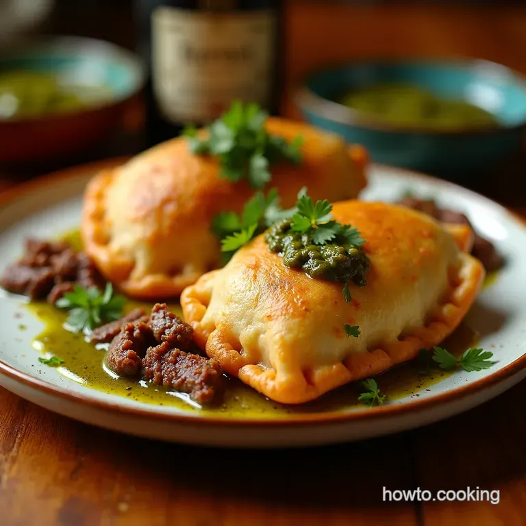 Che Empanadas Authentic Argentine Beef Empanadas with Chimichurri presentation