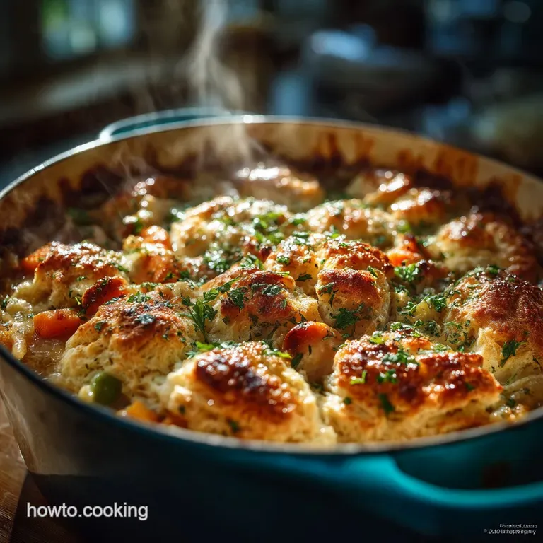 The Sunday Best Chicken Pot Pie Rice Bake with Cheddar Scone Topping presentation