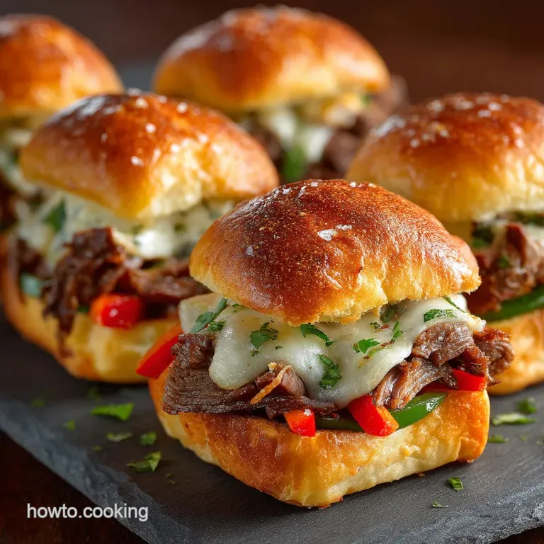 The Ultimate Gameday Philly Cheesesteak Sliders presentation