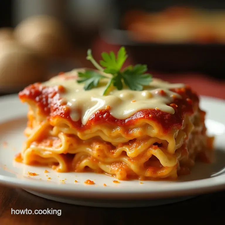 The Ultimate Fiery Feast Cheesy Buffalo Chicken Lasagna presentation