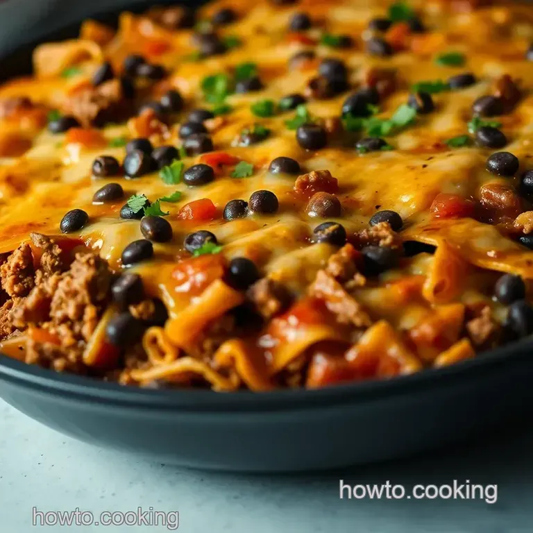 Cheesy Burrito Casserole Delight presentation