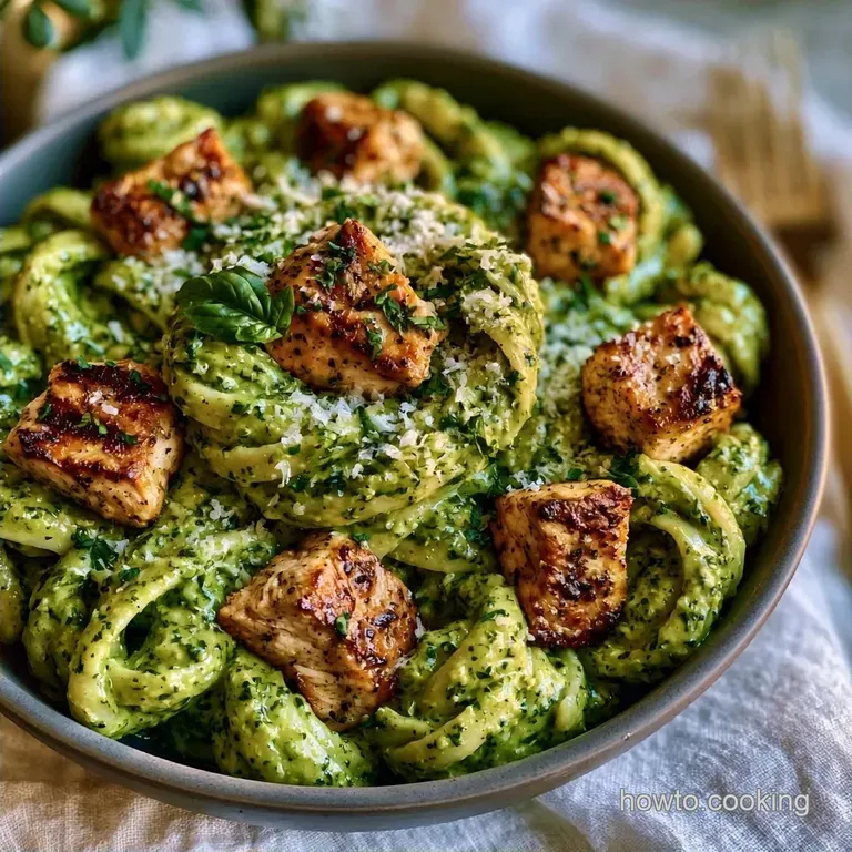 Creamy Cheesy Chicken Pesto Pasta