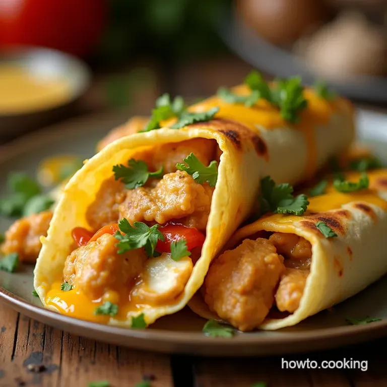 Golden Goodness Ultimate Cheesy Garlic Chicken Wraps presentation
