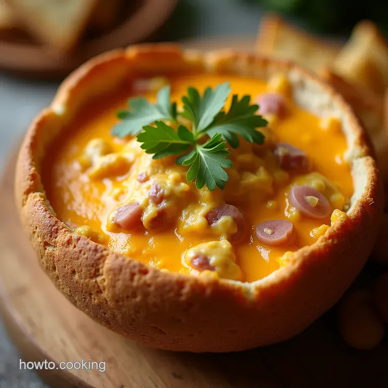 The Deli Showstopper Warm Cheesy Reuben Dip Served in an Edible Rye Bread Bowl