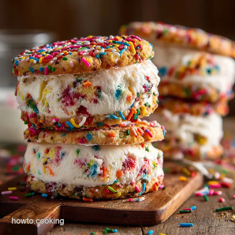 Chewy Funfetti Ice Cream Sandwiches the Ultimate Birthday Cake Treat presentation