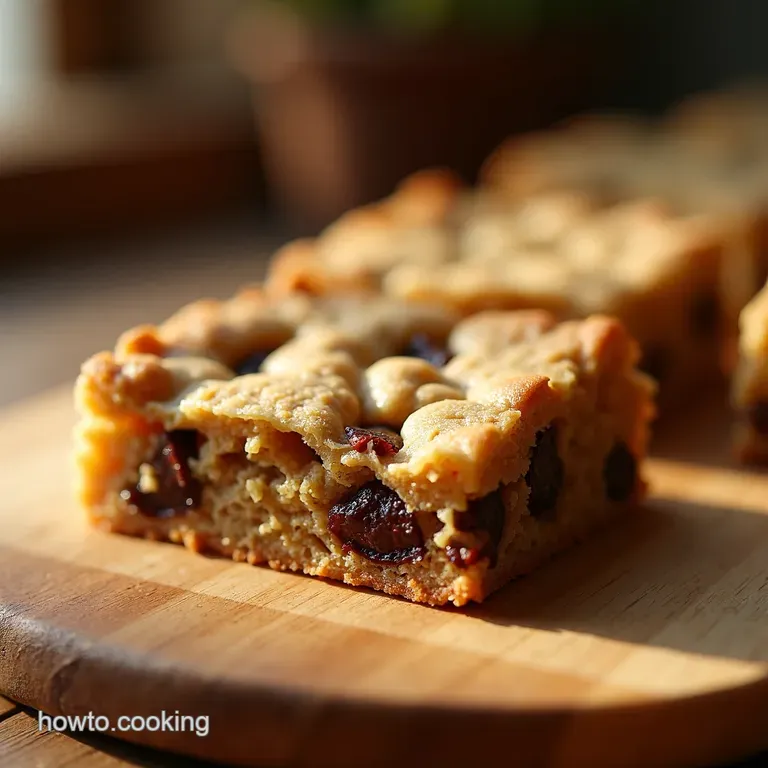 Chewy Oatmeal Raisin Cookie Bliss Bars presentation