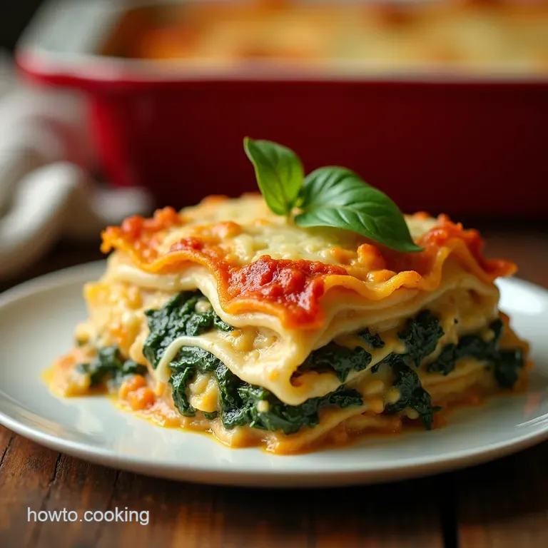 Chicken and Spinach Lasagne presentation