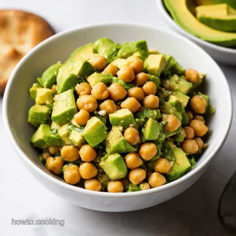 Chickpea Avocado Salad Sunshine in a Bowl presentation