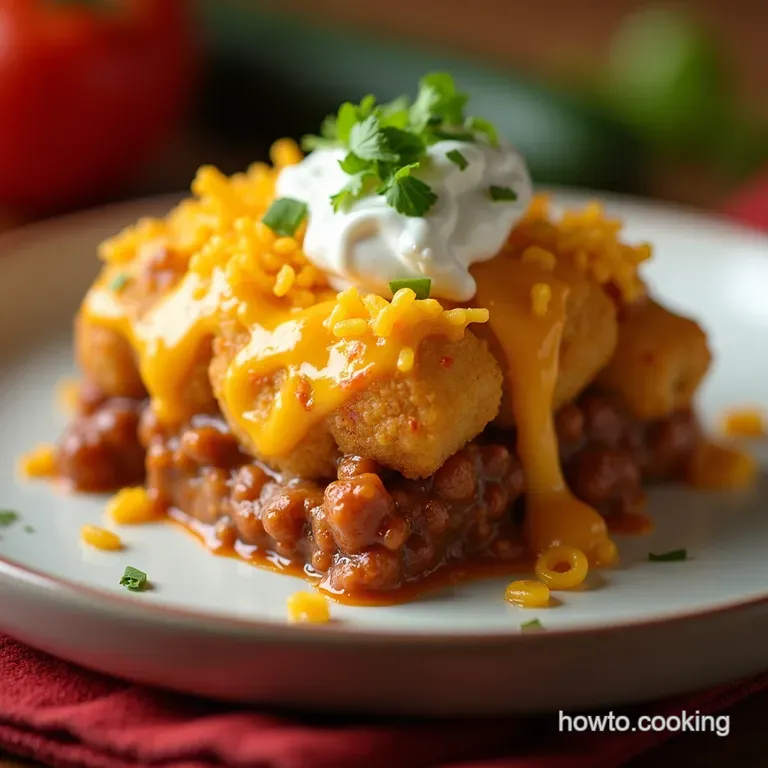 Chili Cheese Tater Tot Extravaganza presentation