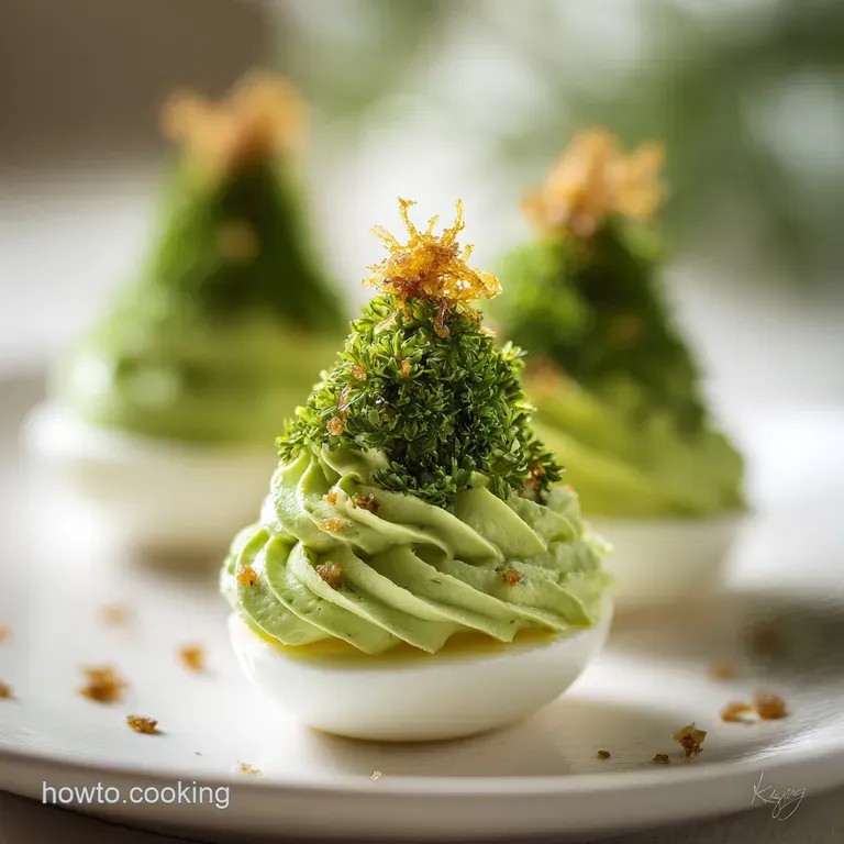 Christmas Tree Deviled Eggs: Your Whimsical Easy Christmas Canap&eacute; presentation
