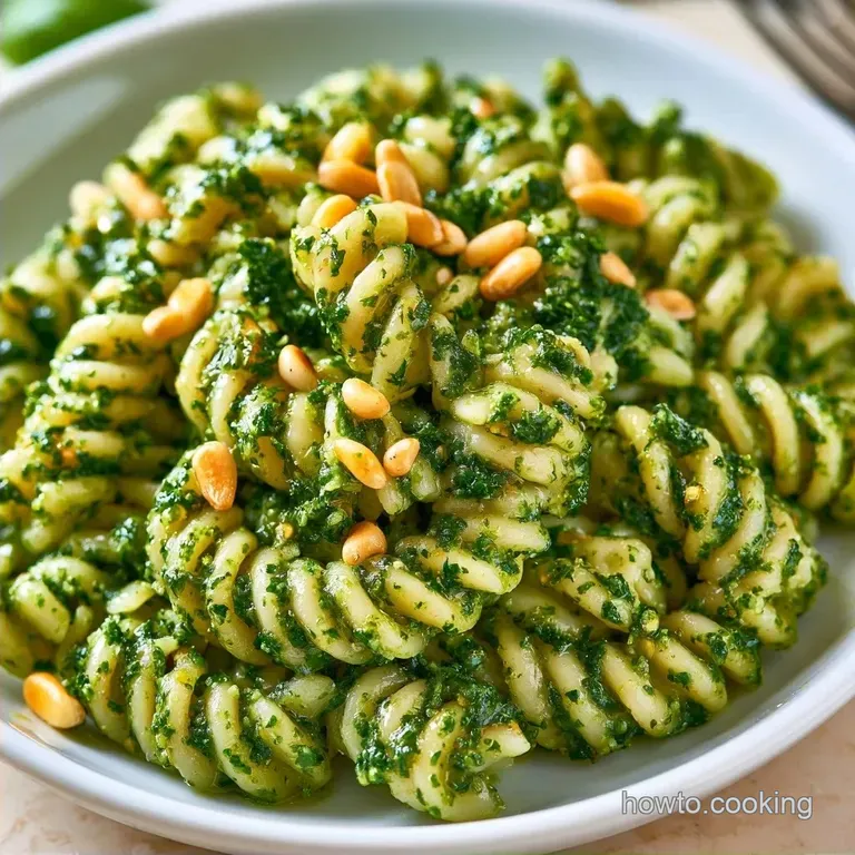 Classic Basil Pesto Pasta with Toasted Pine Nuts