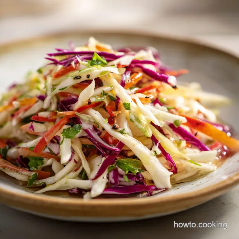 Pile of creamy coleslaw in a white bowl, spoon on the side, bright, airy presentation, inviting and fresh.