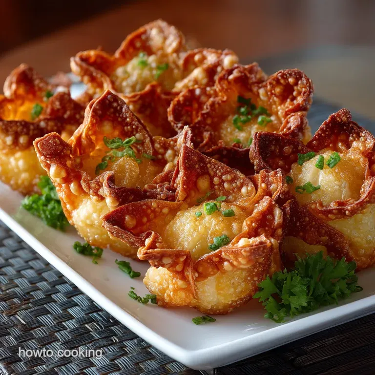 The Crown Jewel Classic Crispy Crab Rangoon Restaurantstyle presentation