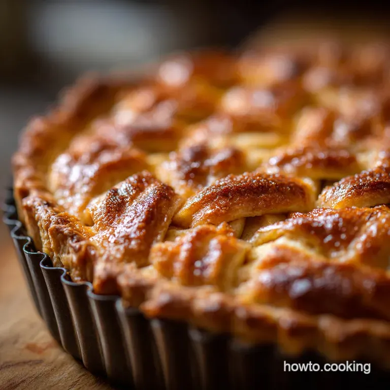 Apple Pie: the Classic English Deep-Dish Recipe with Flaky Crust presentation