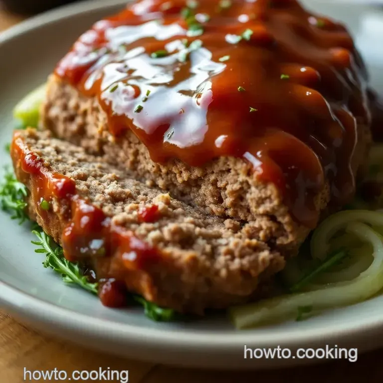 Classic Meatloaf with Savory Glaze presentation
