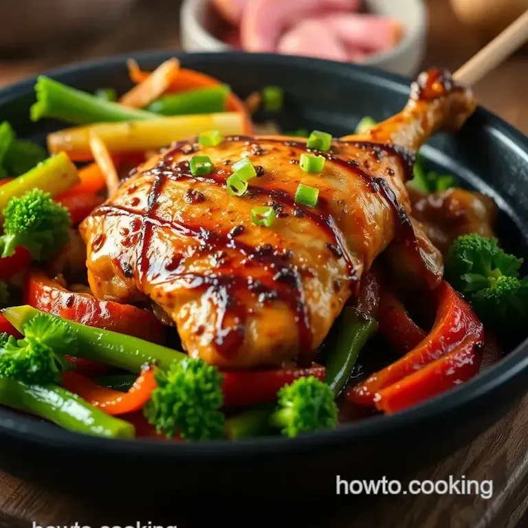 Sizzling Hibachi Chicken with Colorful Garden Veggies presentation