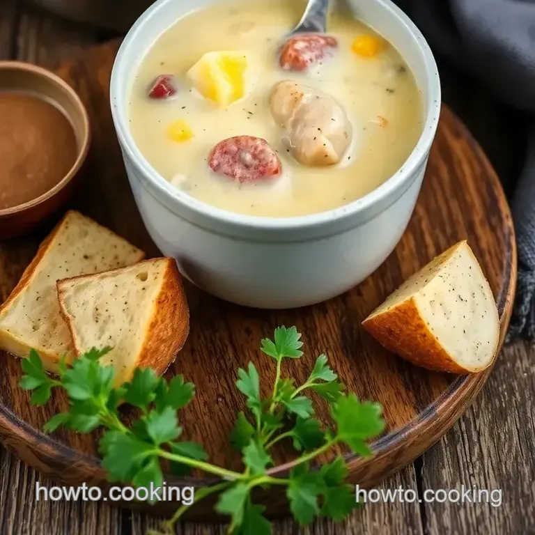 Hearty Potato and Sausage Chowder presentation