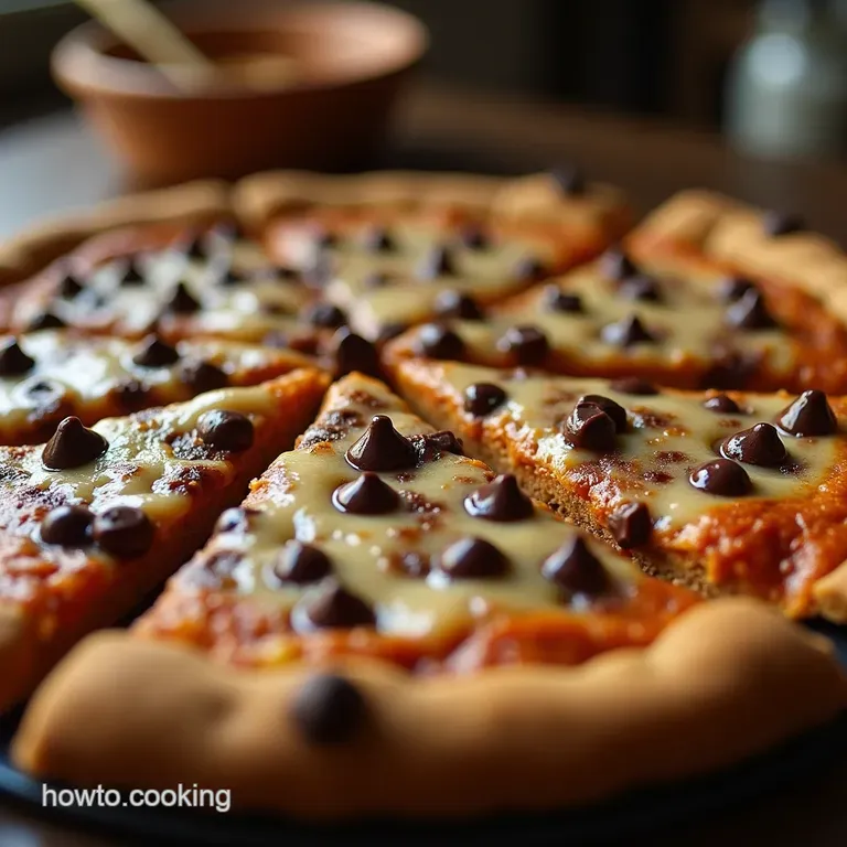 The Ultimate Gooey Chocolate Chip Cookie Pizza presentation