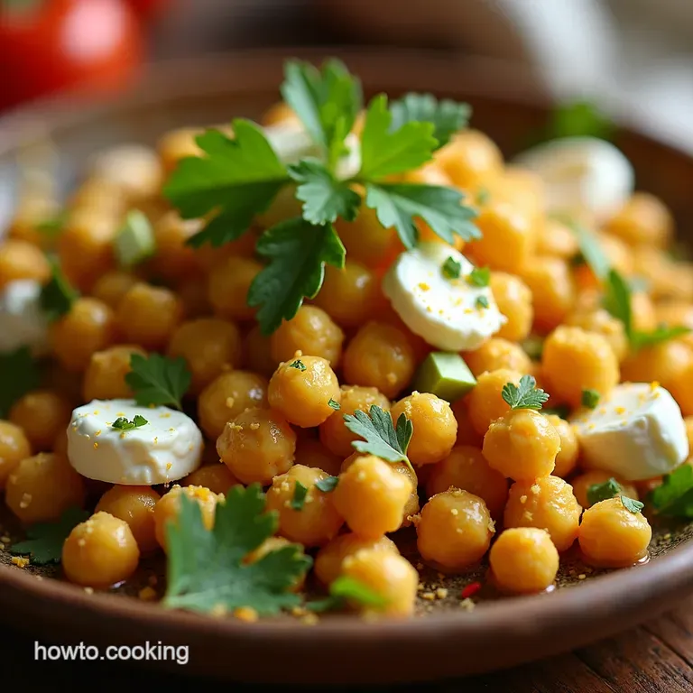 Coronation Crunch Creamy Curry Chickpea and Cottage Cheese Salad presentation
