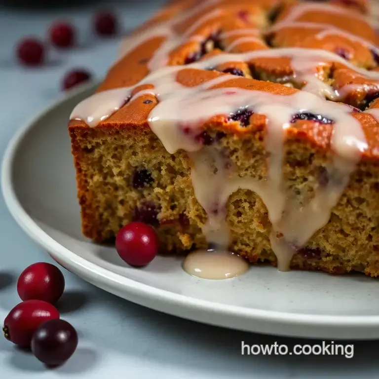 Cranberry Orange Bread with Simple Glaze presentation