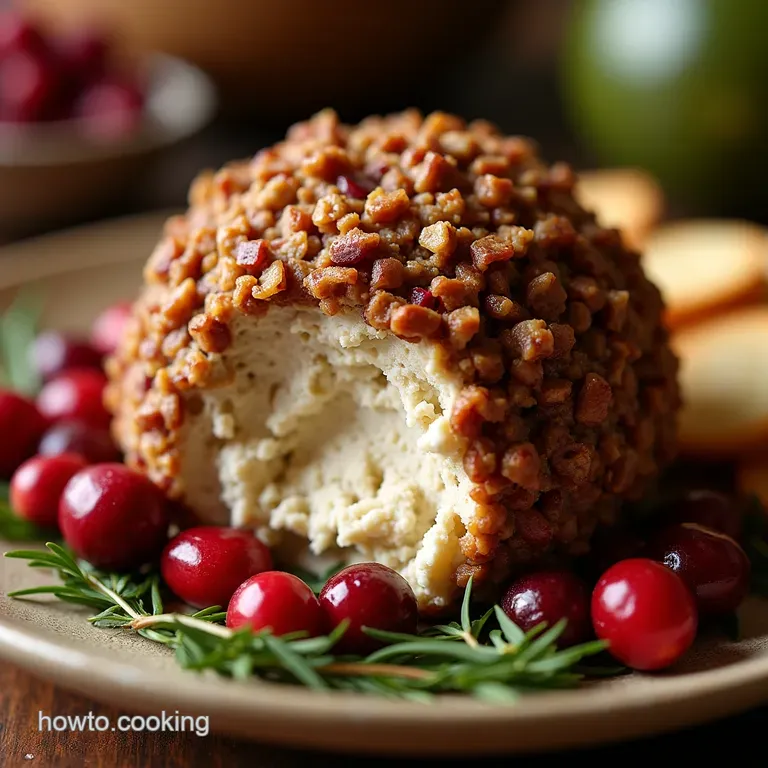 Festive Feast Cranberry Pecan Cheese Ball Tangy Sweet and Utterly Spreadable presentation