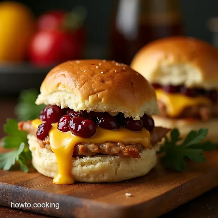 The Holiday Leftover Hero Baked Cranberry Brie Turkey Sliders presentation