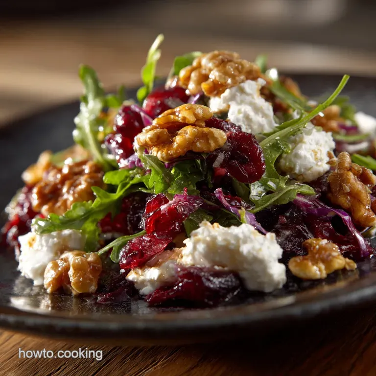 Cranberry Walnut Salad: the Autumn Glow Salad with Whipped Goat Cheese presentation