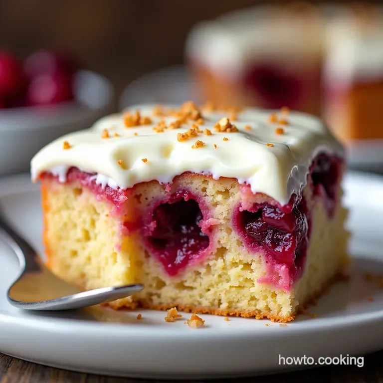Jolly Jubilee Cranberry Poke Cake with White Chocolate Whipped Topping